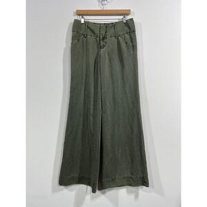 VTG Fillmore Y2K Wide Leg Flare Silk Blend Pants Womens 4 Utility Baggy Festival